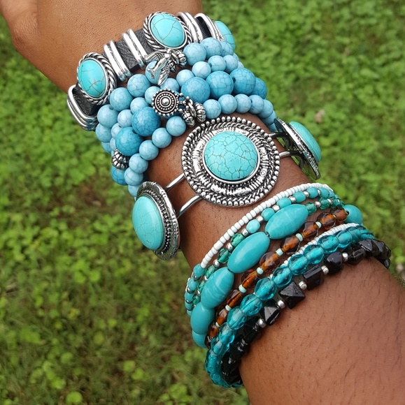 Faux Turquoise Bracelet Bundle - Picture 2 of 7